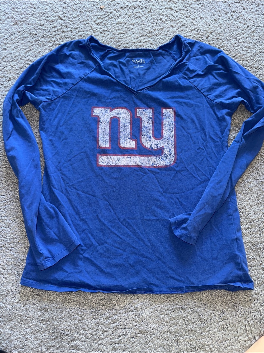 NFL vintage New York Giants Women's Blue Long-Sleeve Tee size large